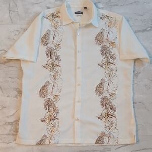 Van Heusen Cream and Brown Floral Shirt